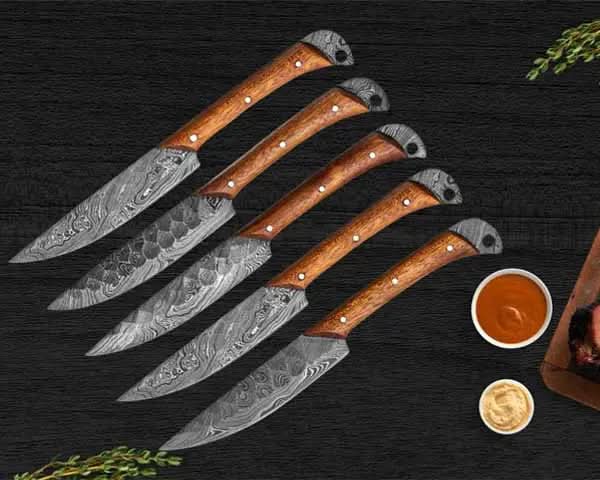 Image of BlackSteel Steal Knife Set | Damascus Steel Blade | Perfect for Home & Gift - BlackSteel Cutlery